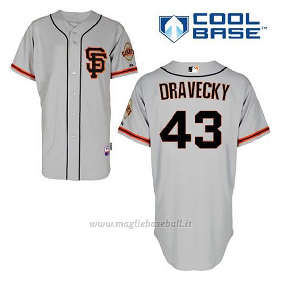 Maglia Baseball Uomo San Francisco Giants Dave Dravecky 43 Grigio Alterner Cool Base